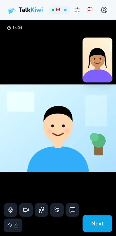 Free random video chat on your phone: TalkKiwi video call on mobile